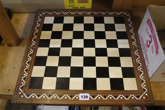 Burmese hardwood, ebony and ivory chess board